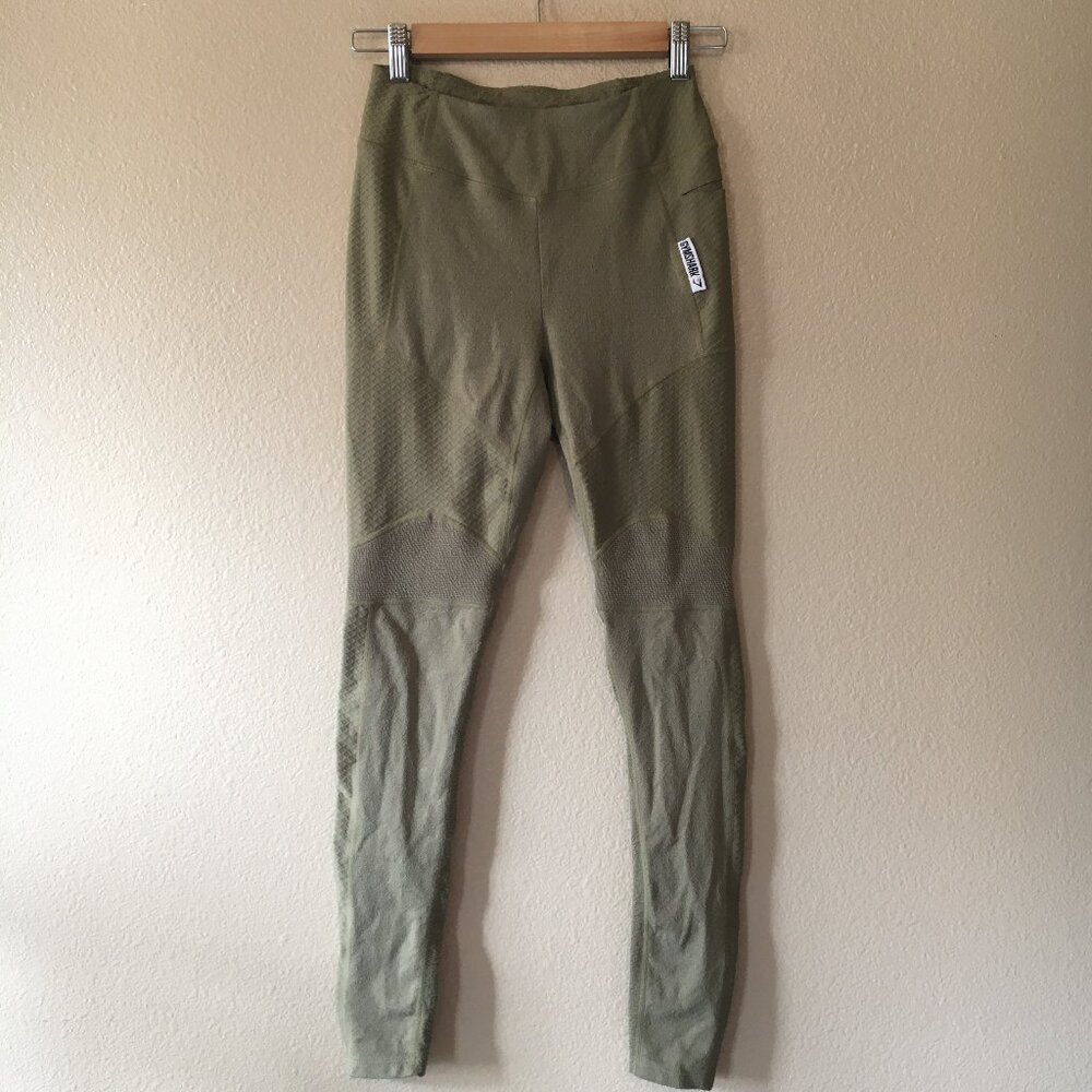 Gymshark Leggings True Texture S Washed Khaki High Waist Small